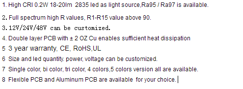 R1-R15 above 90 superhigh CRI Ra97 flexible led sheet